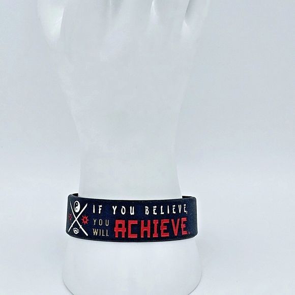 Martial Arts Bracelet Wrist Band Motivational Inspiration Black Silicone Rubber - Picture 6 of 9